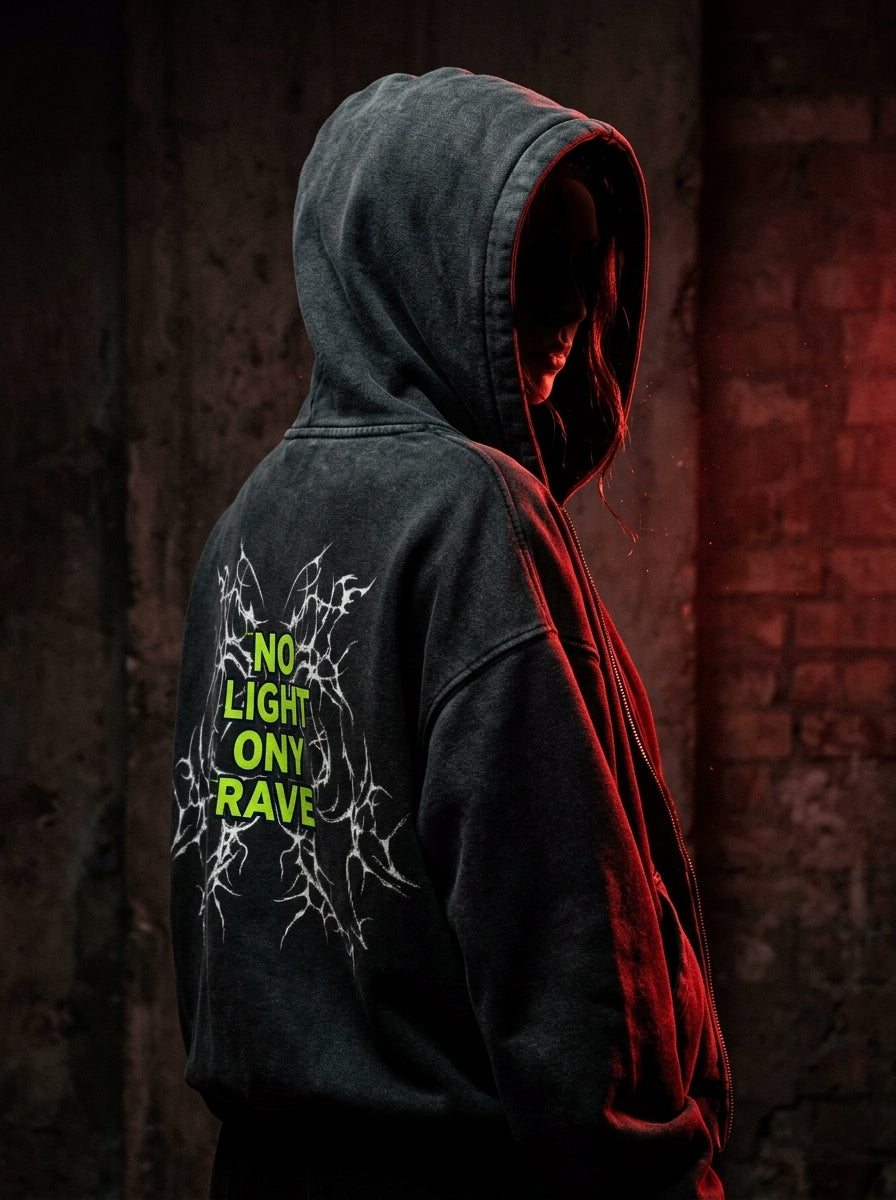 No Light Rave Zip Hoodie