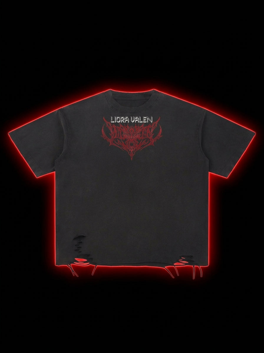 Snow Washed Raw-Hem T-Shirt