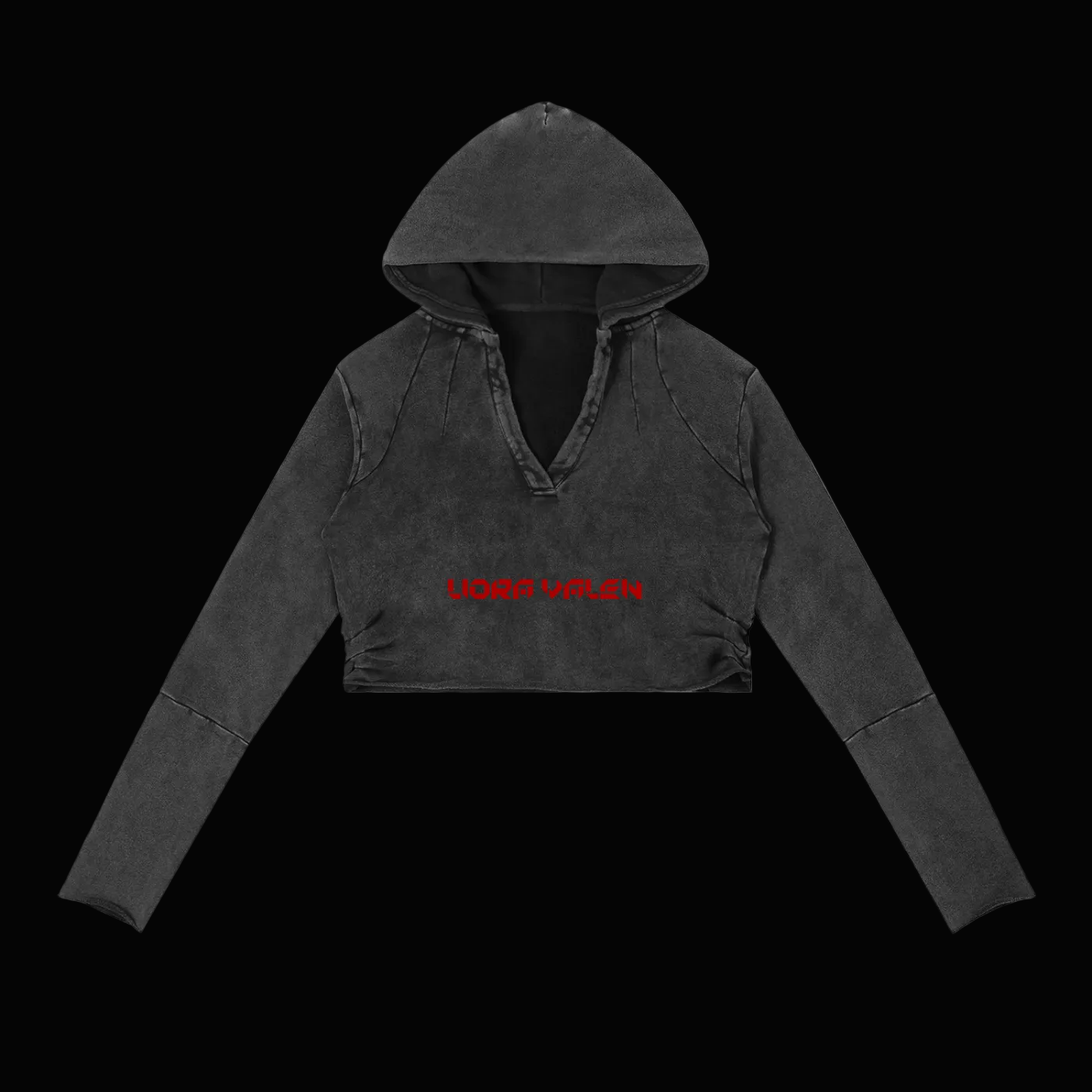 Obsidian Cut Crop Hoodie