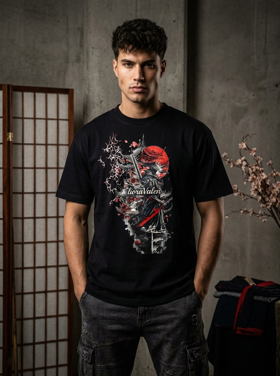 Crimson Abyss -Unisex Oversized Cotton T-Shirt