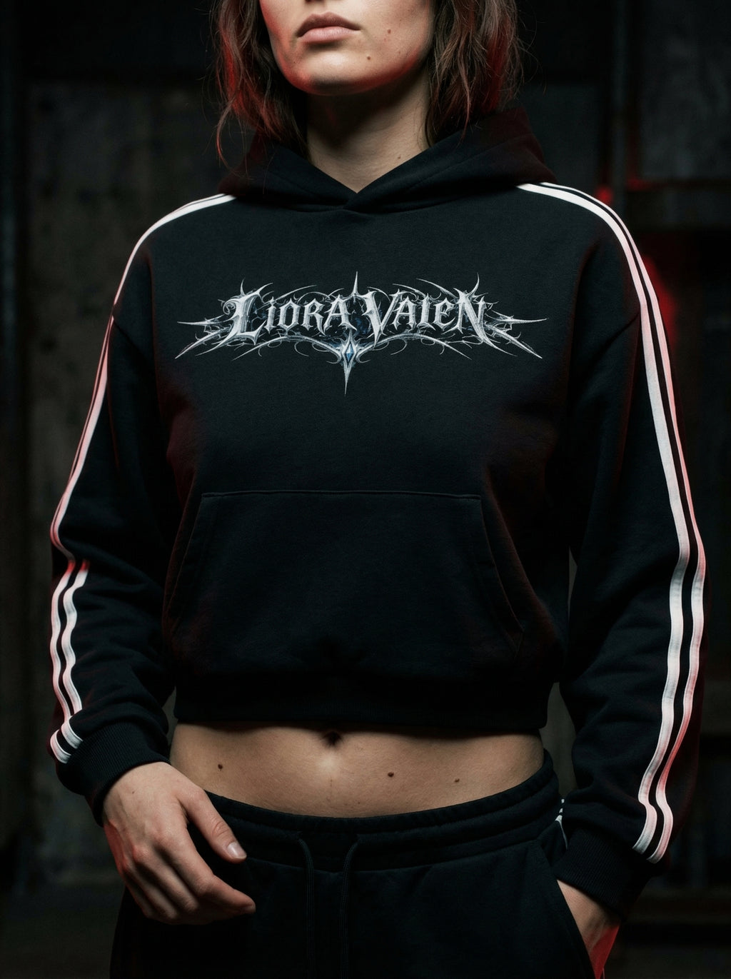 Shadow Line Crop Hoodie