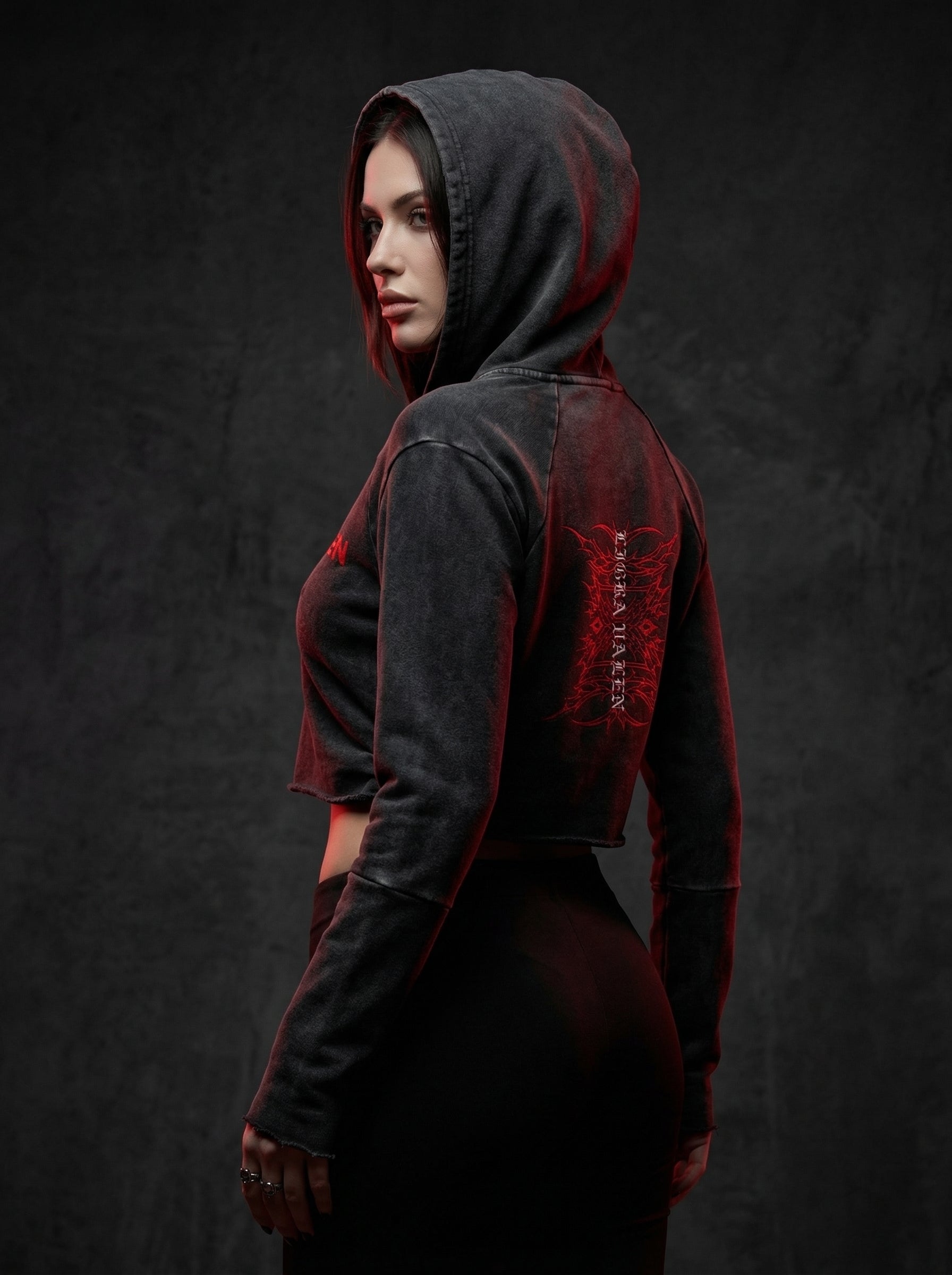 Obsidian Cut Crop Hoodie