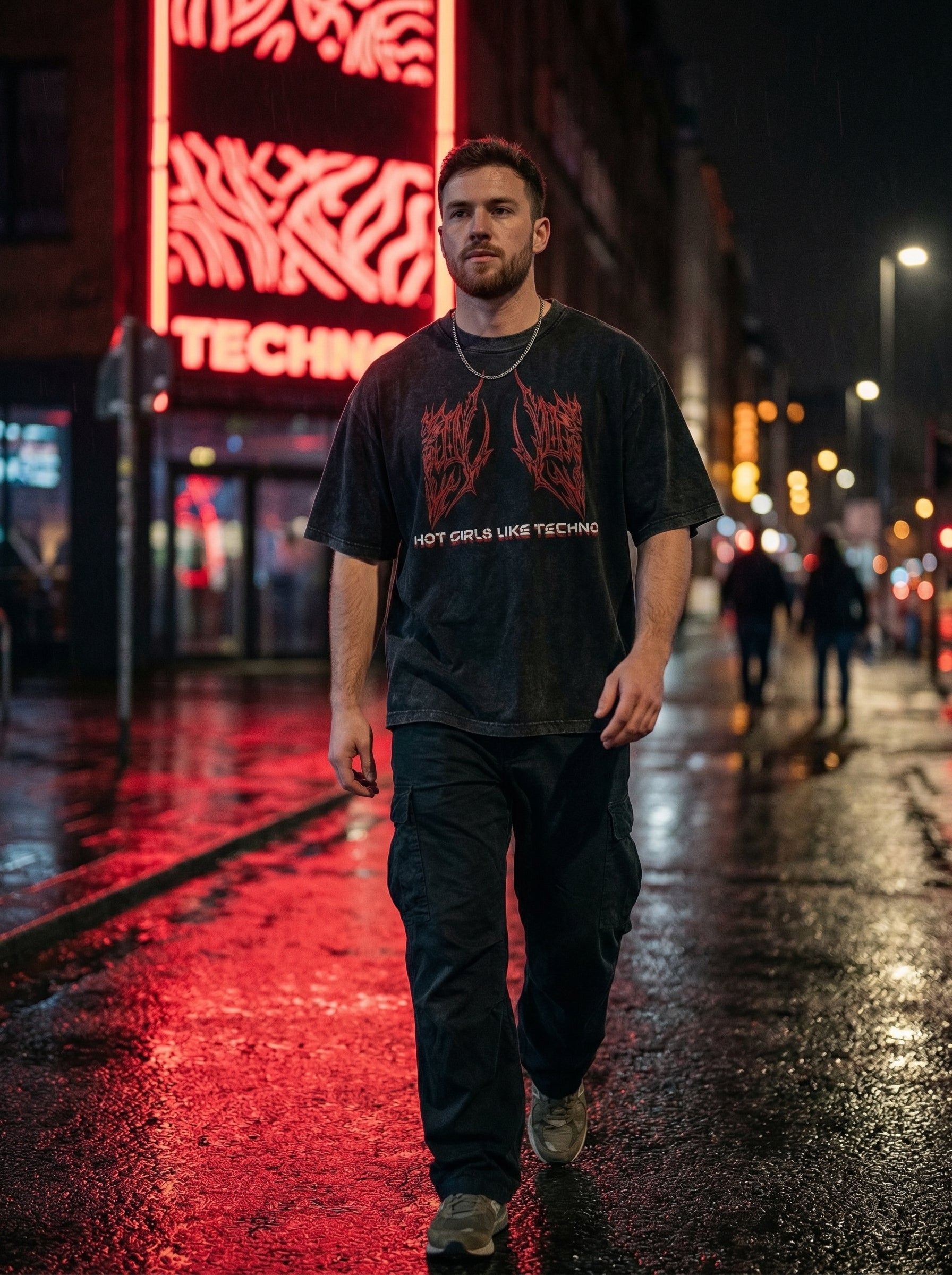 Rave Sigil - Raw Edge Snow Washed Boxy T-Shirt